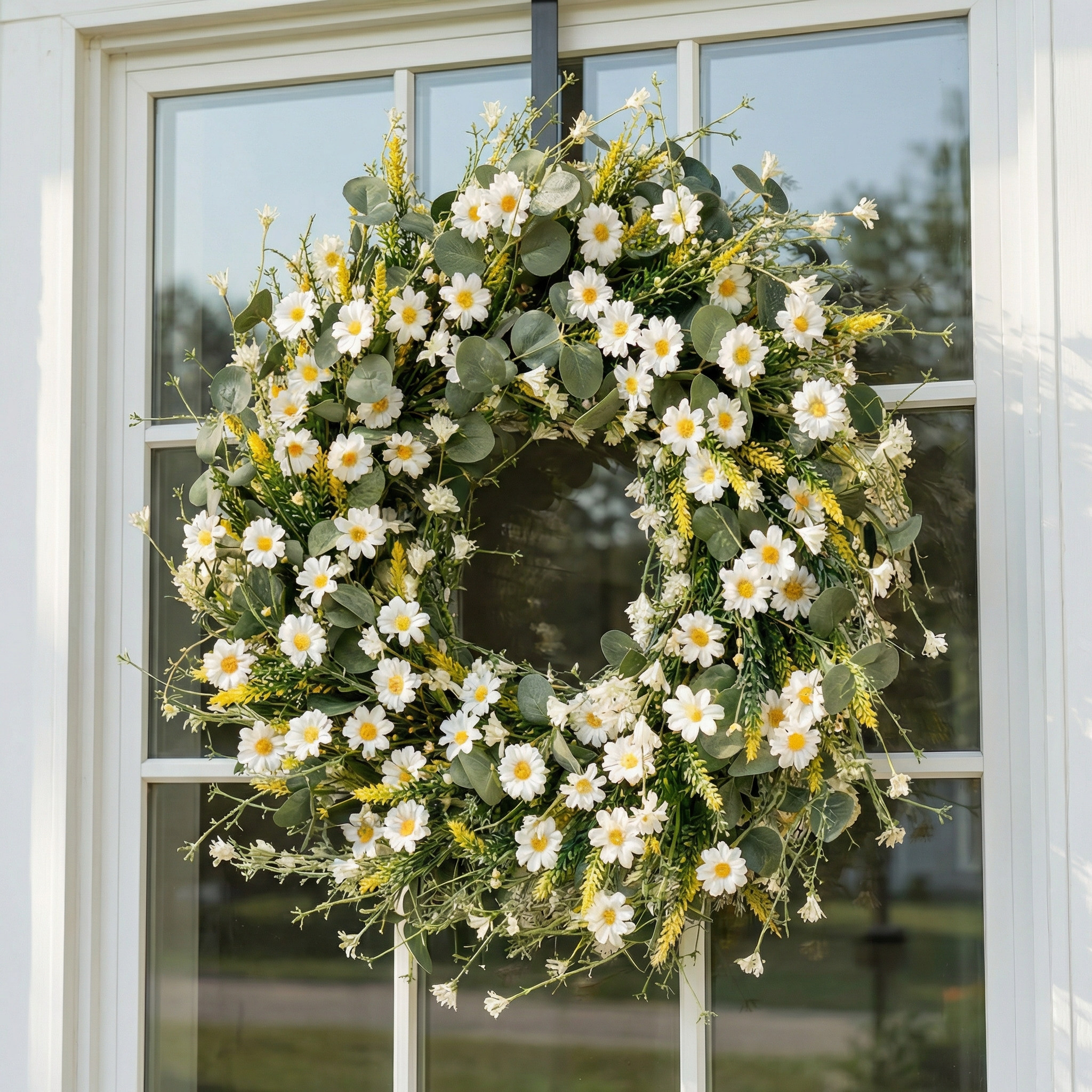A White Daisy Decorative Wreath