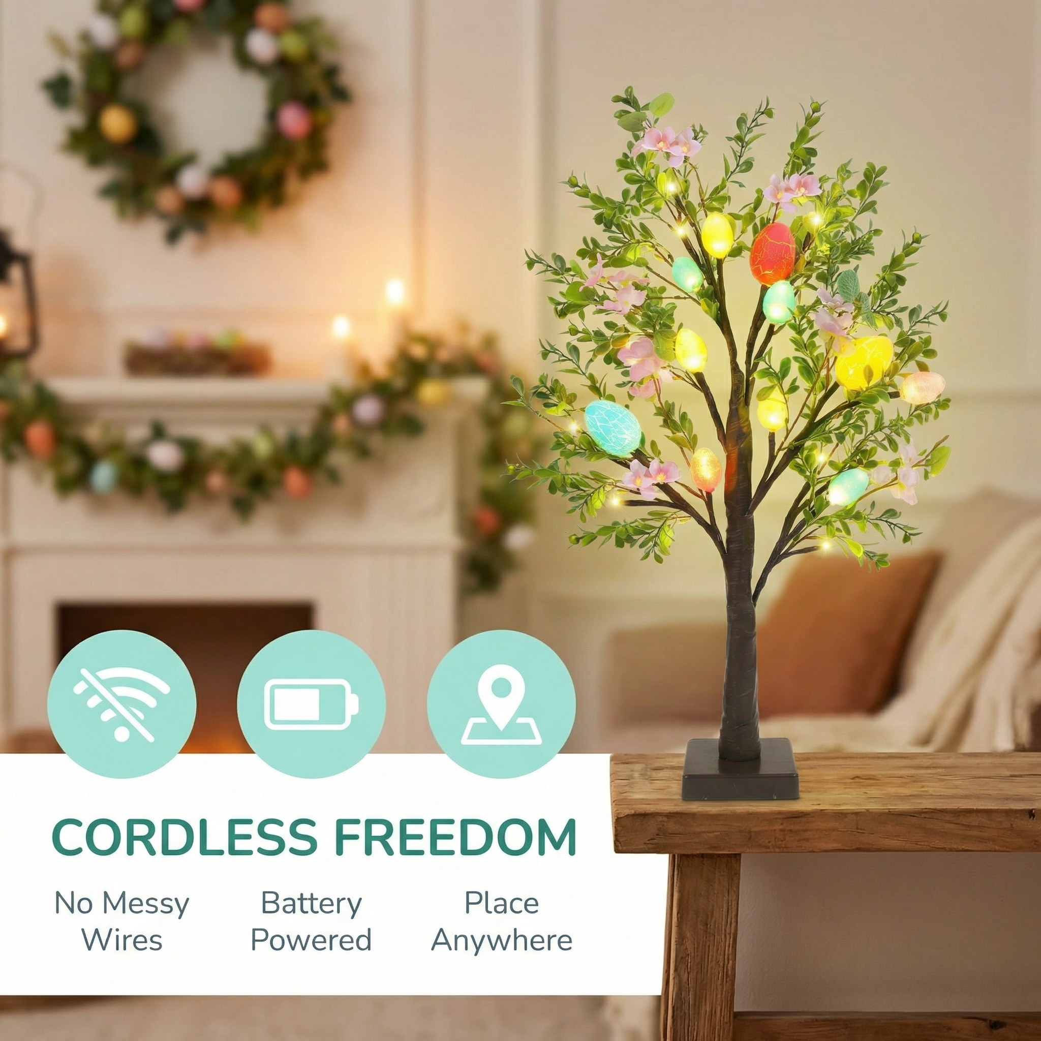 Easter Egg Light Tree with Timer