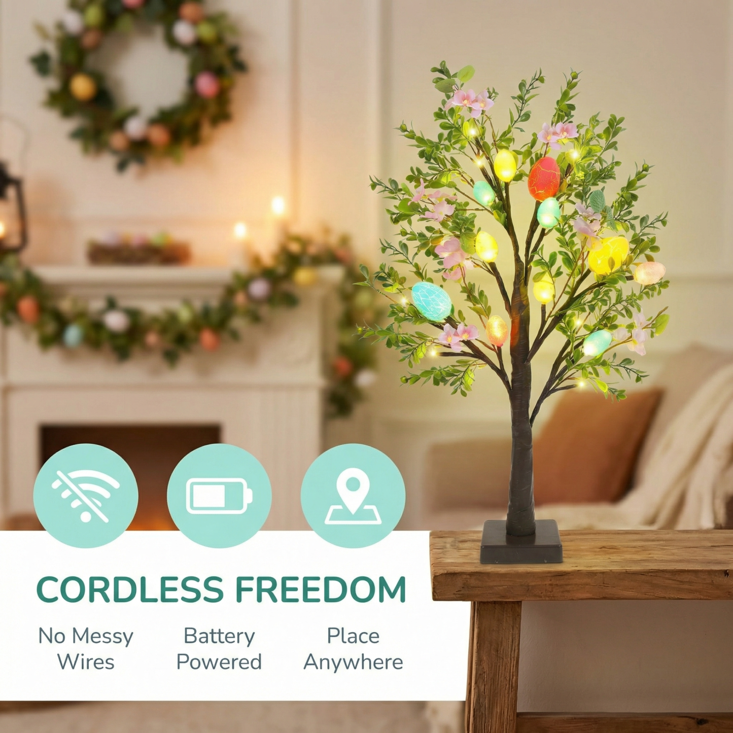 Easter Egg Light Tree with Timer