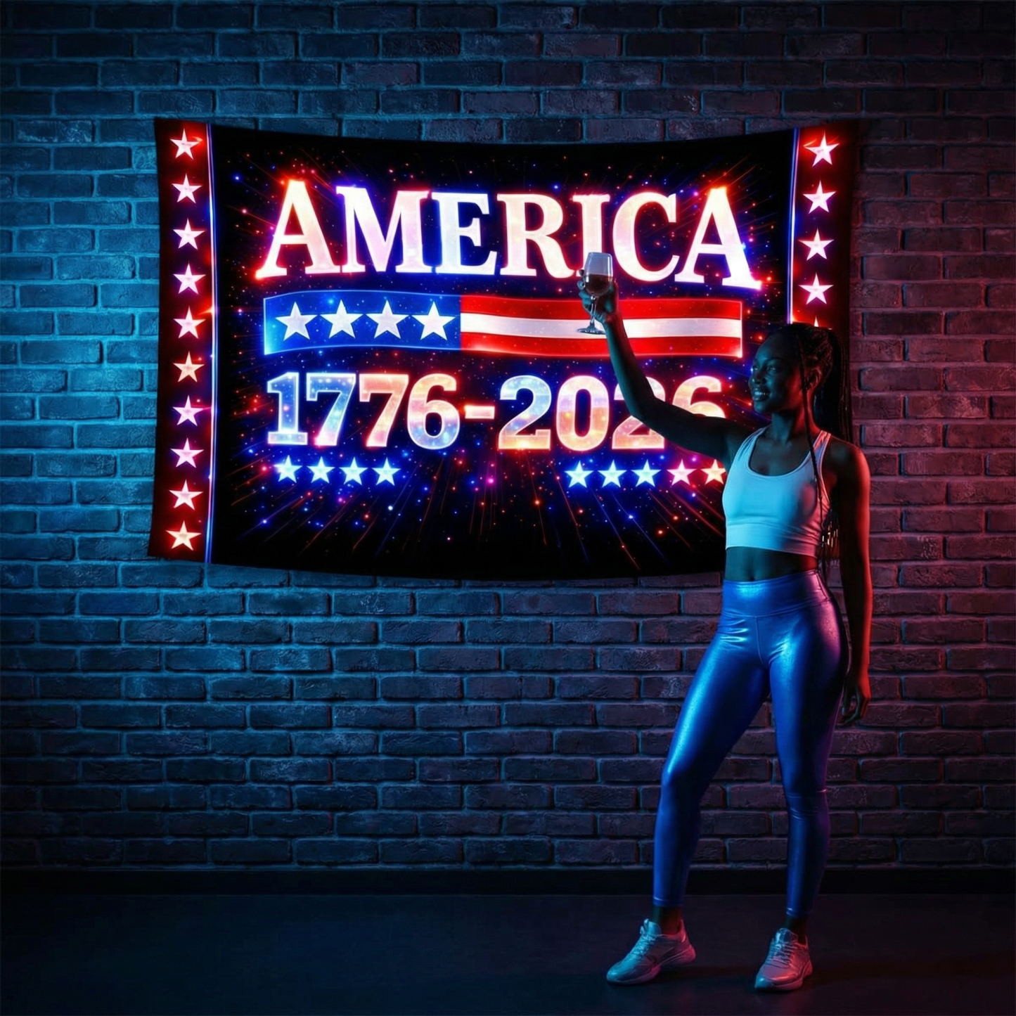 250th Anniversary Neon Print Tapestry