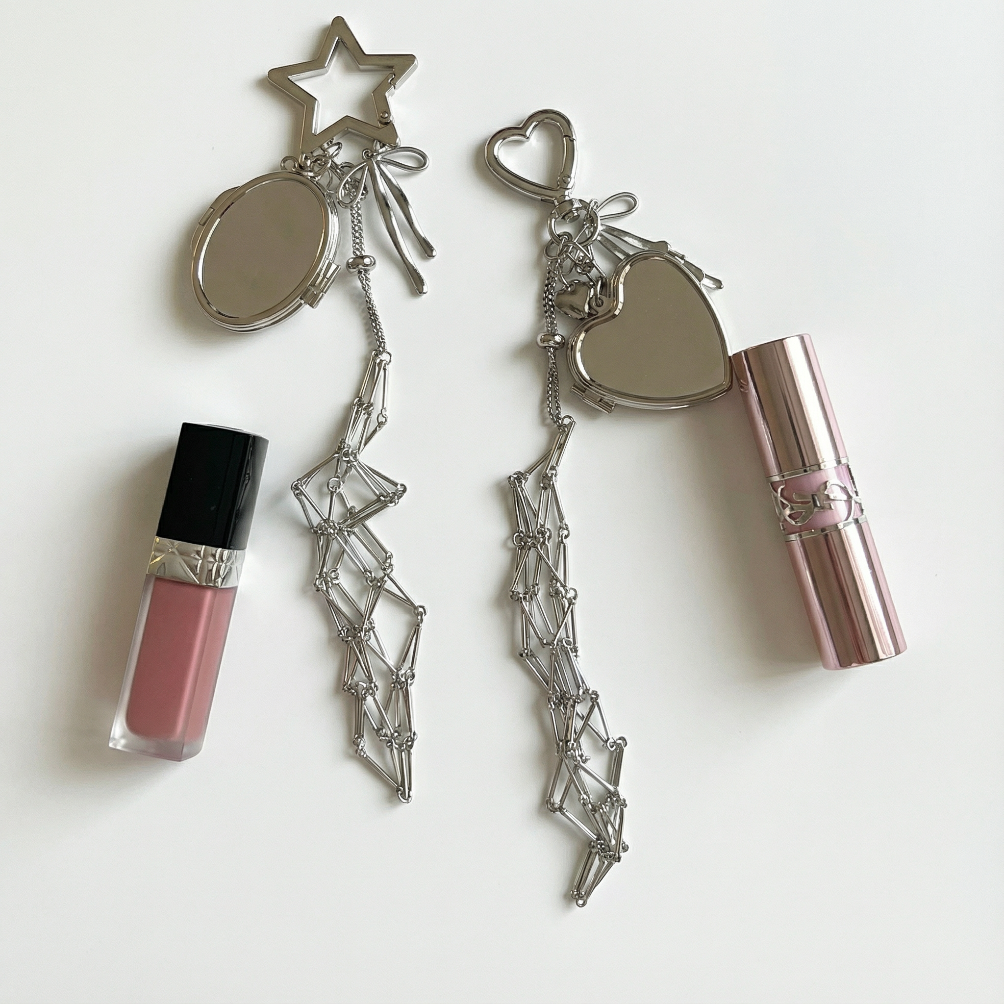 Chic Stainless / Alloy Lip Gloss Holder with Mirror