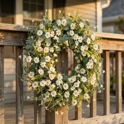 A White Daisy Decorative Wreath
