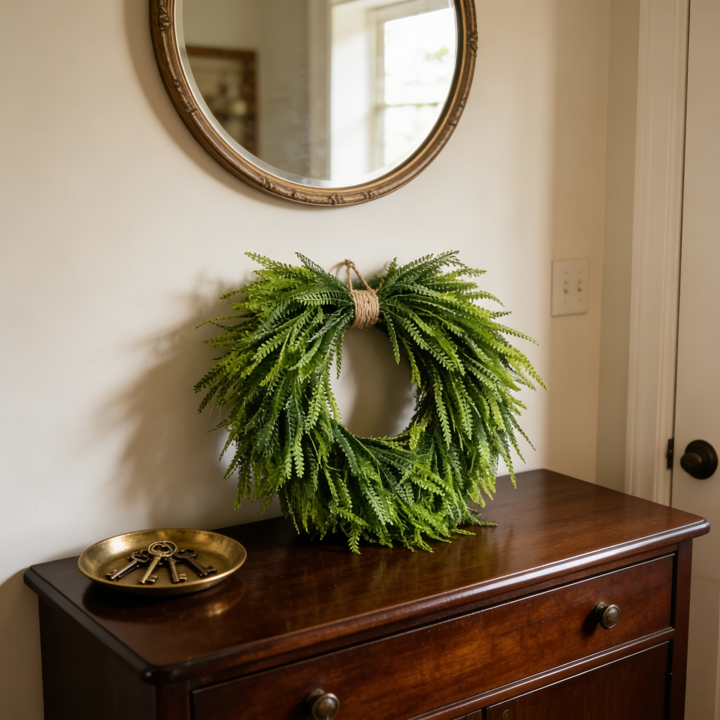 UV-Proof & Waterproof Fern Green Wreath