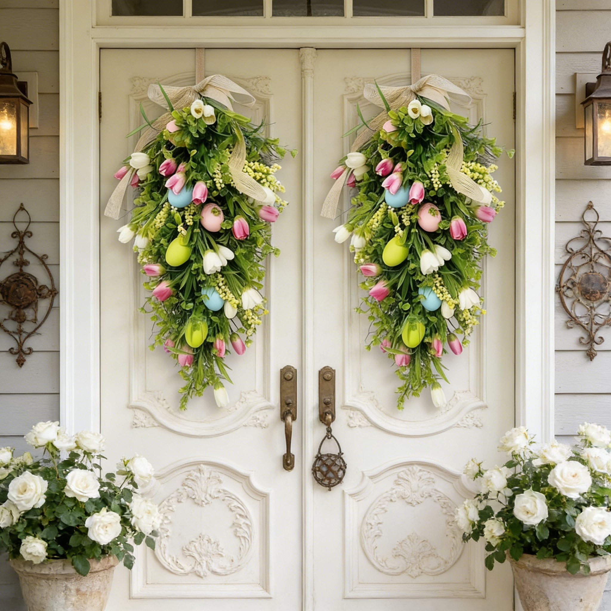 Easter Egg Tulip Teardrop Wreath