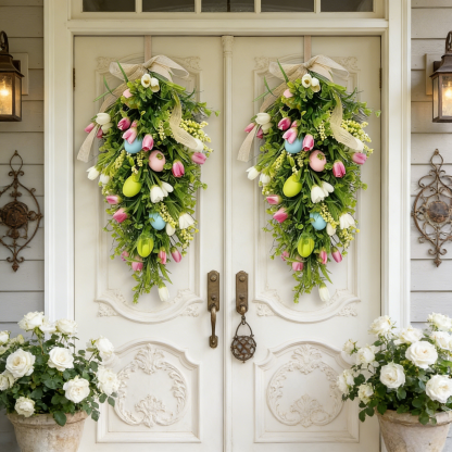 Easter Egg Tulip Teardrop Wreath