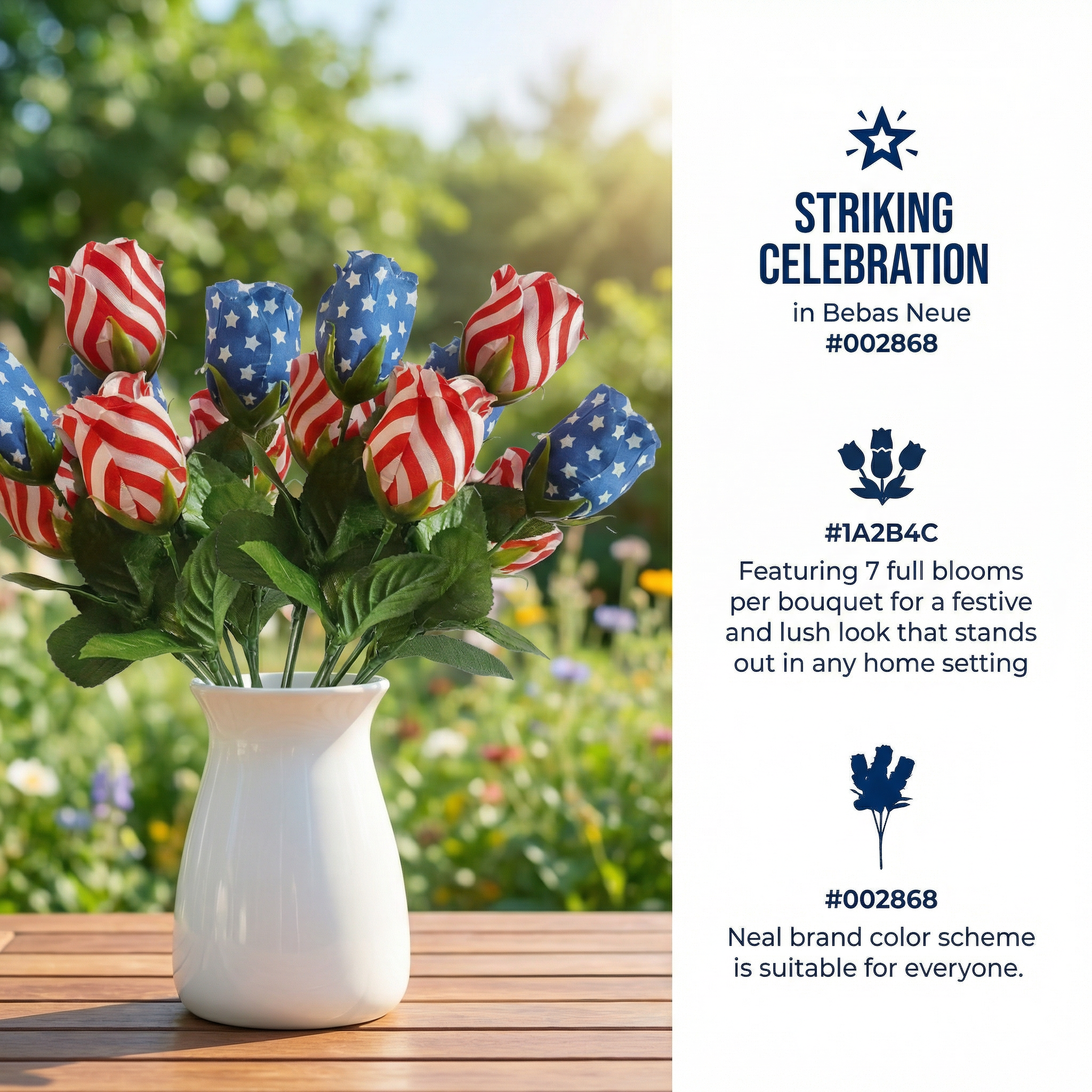 Silk Patriotic Tulip Flowers Bouquet