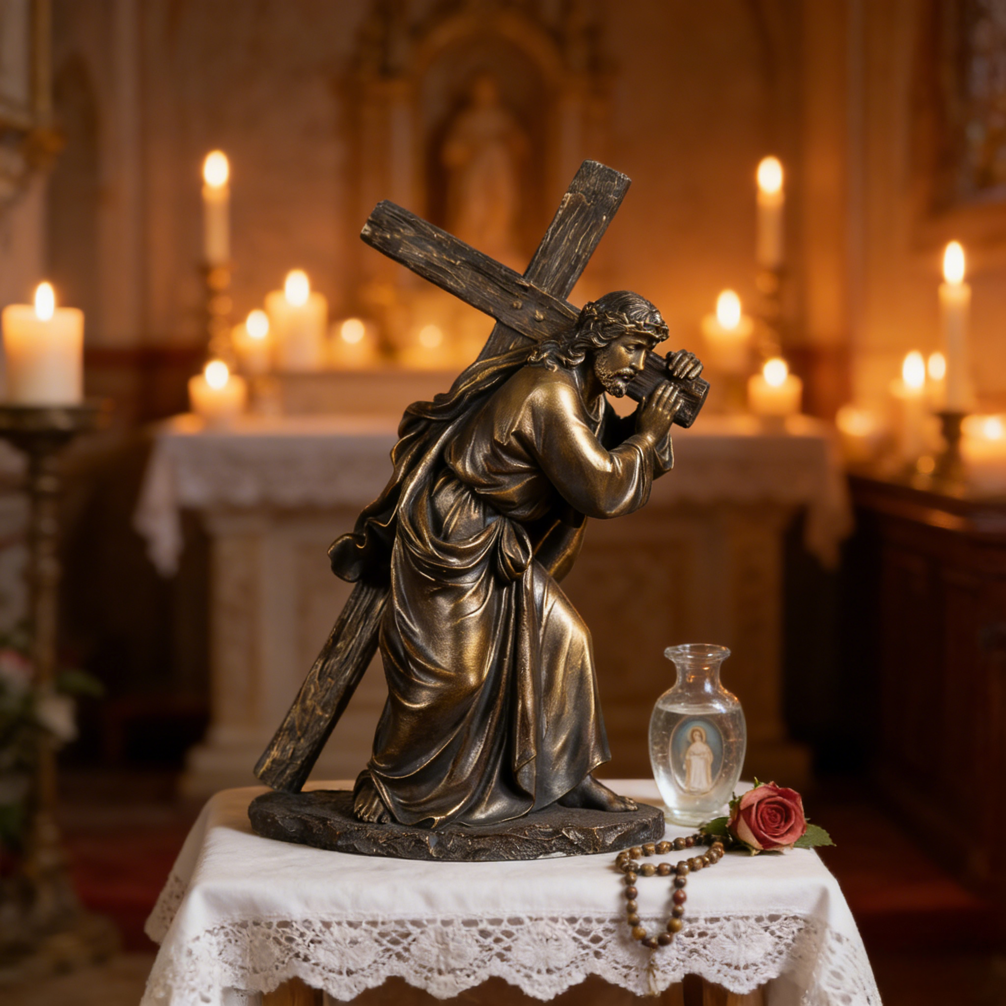 Catholic Jesus Carrying The Cross Statue