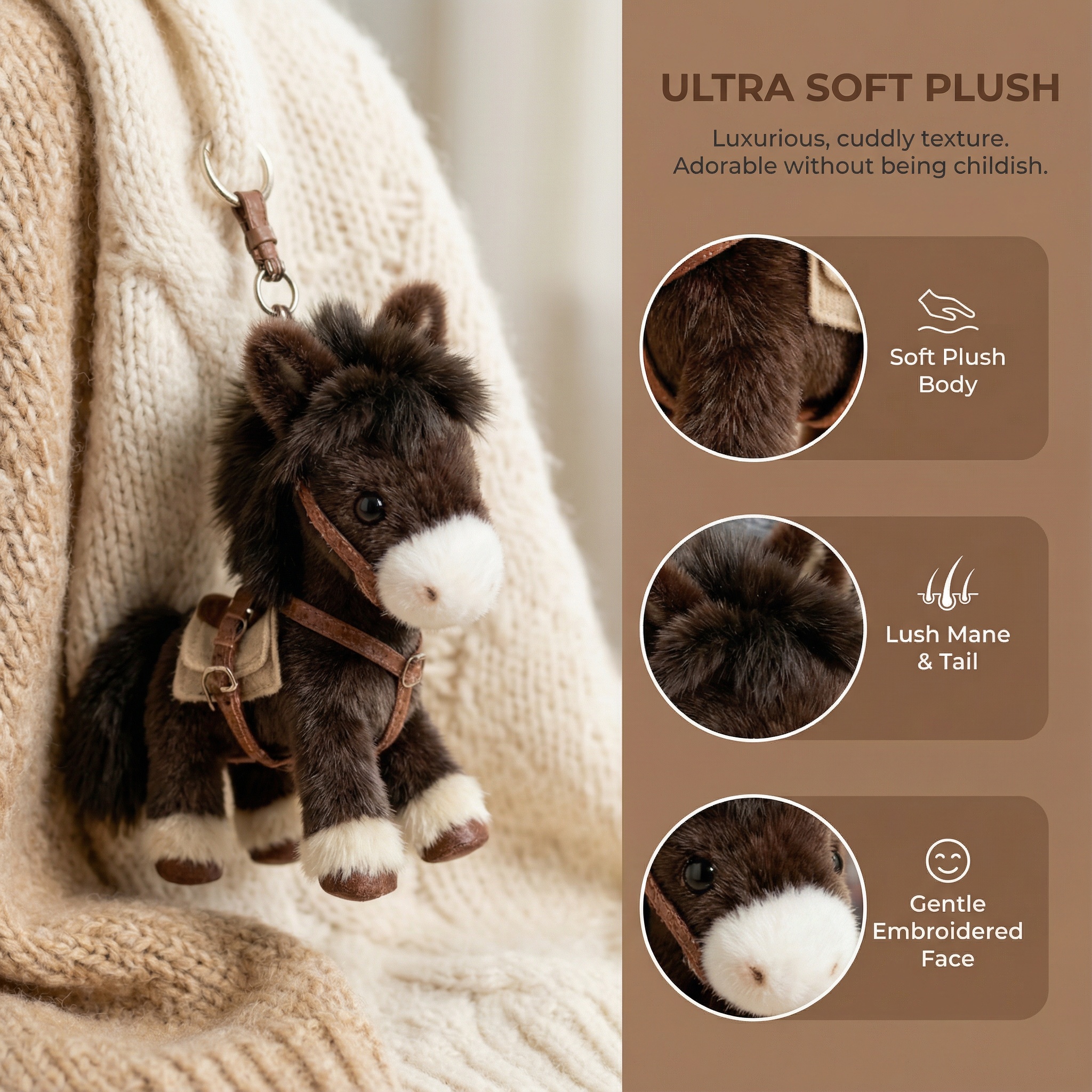 Ponytata Plush Pony Bag Charm and Keychain