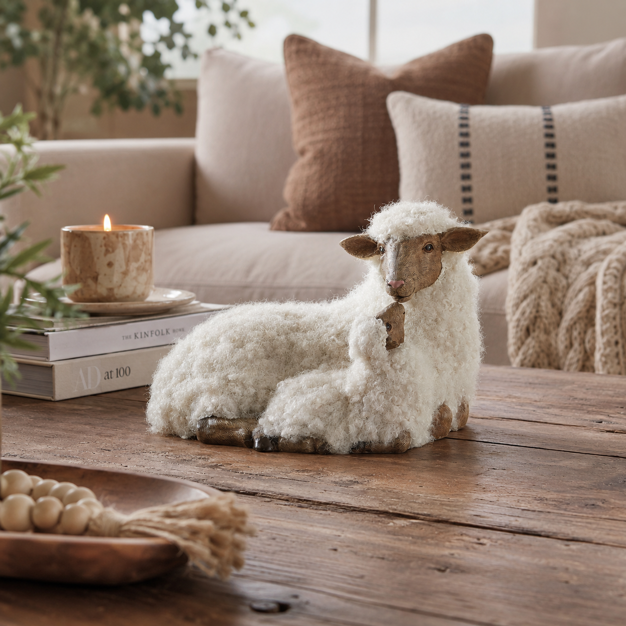 Farmhouse Mother Sheep & Baby Lamb Figurine