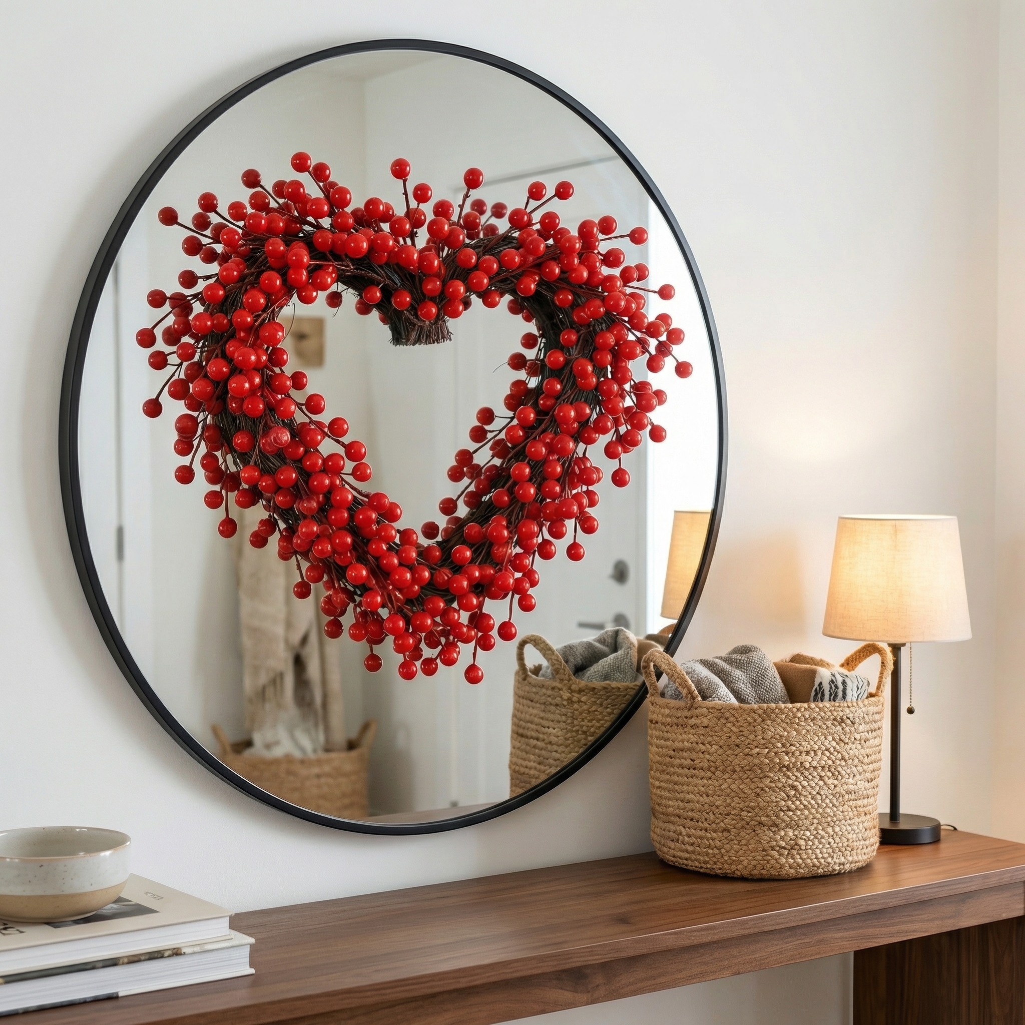 Red Berries Heart-Shaped Wreath