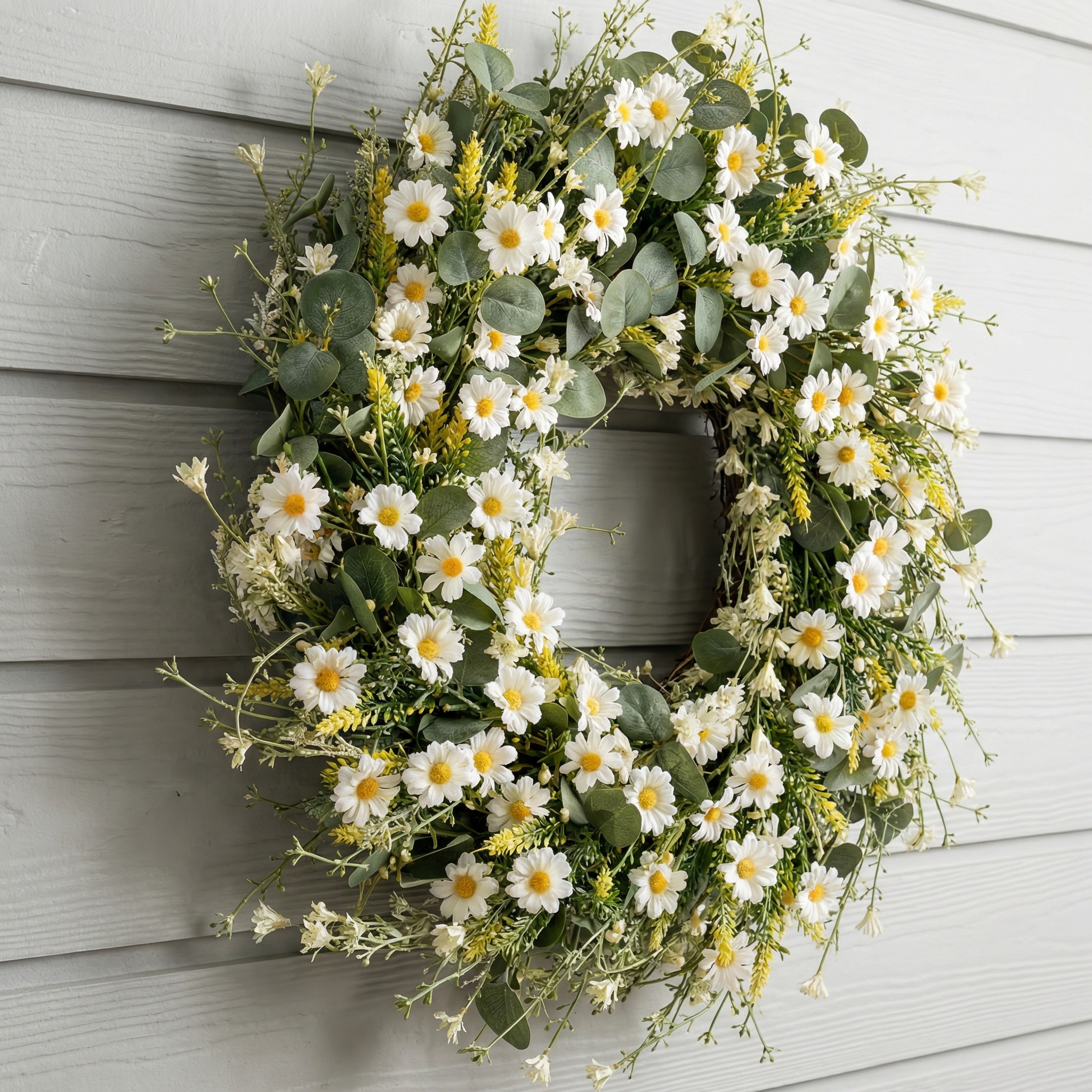 A White Daisy Decorative Wreath