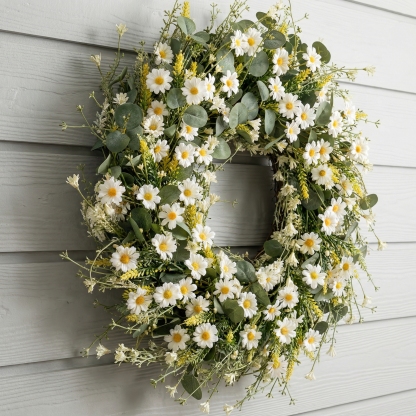 A White Daisy Decorative Wreath