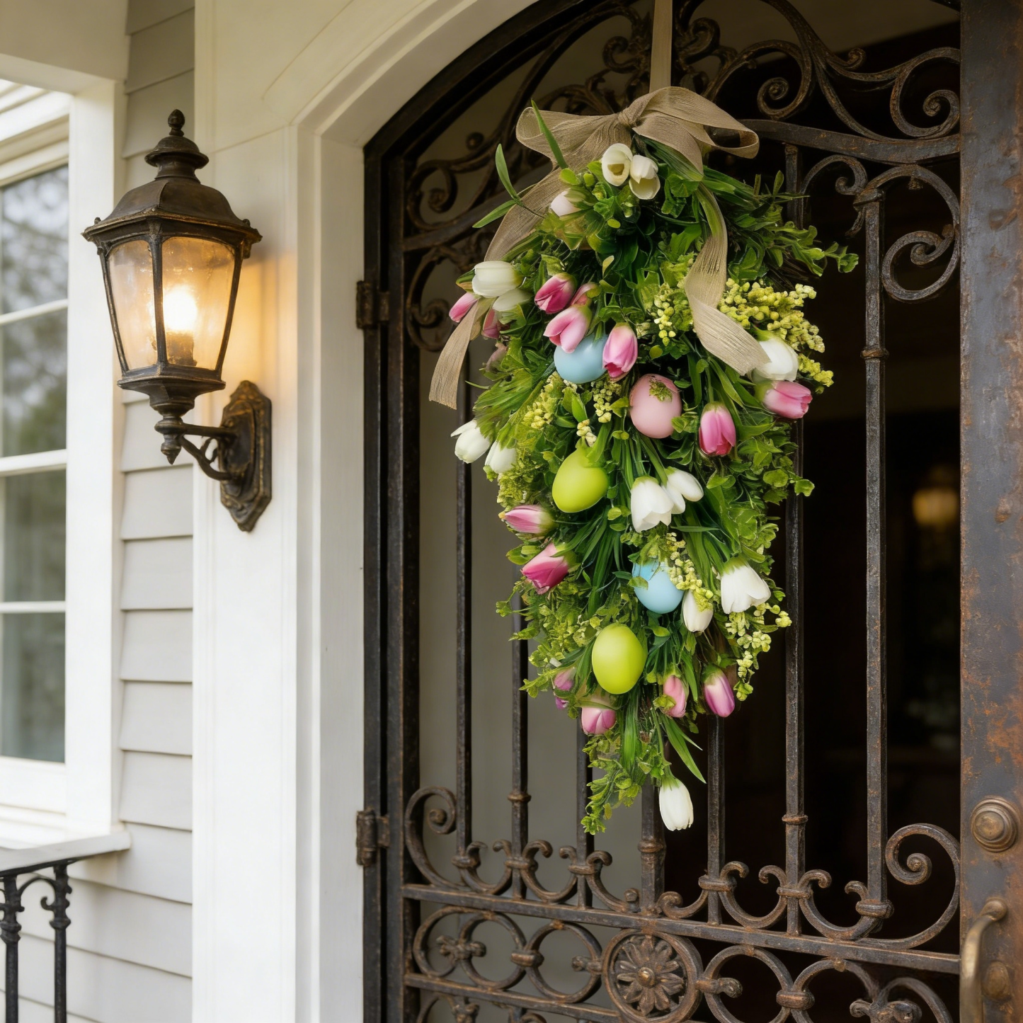 Easter Egg Tulip Teardrop Wreath