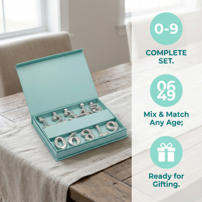 Reusable 0–9 Number Candle Holder Set