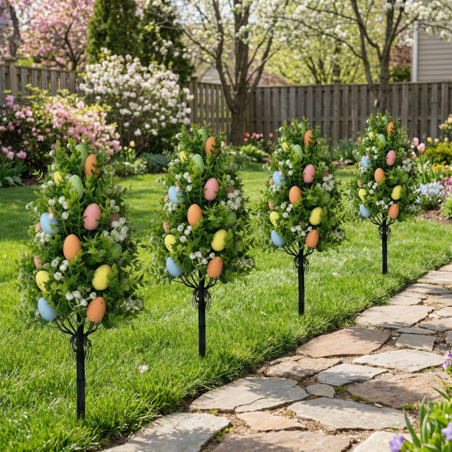 Multi-Colored Easter Egg Garden Stake