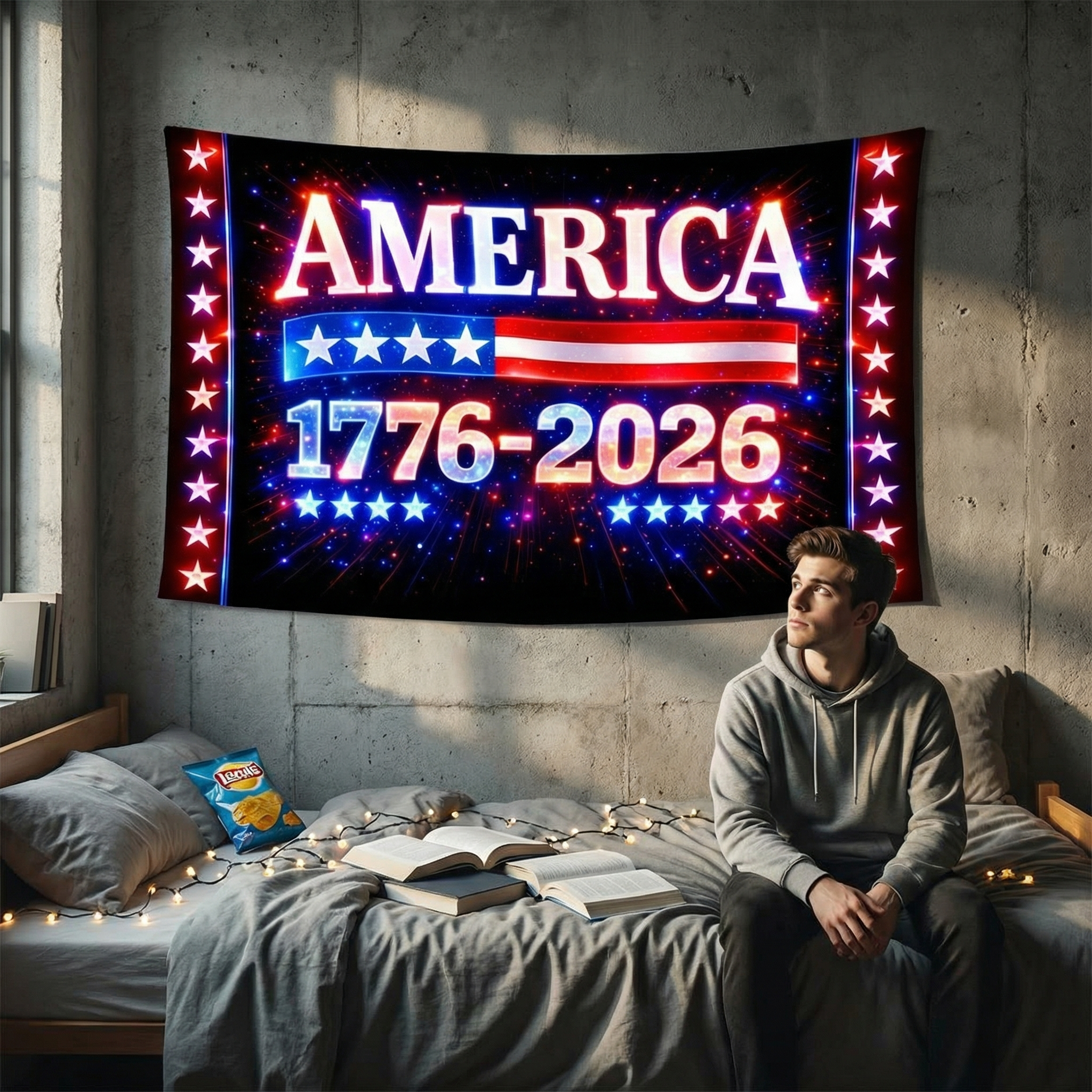 250th Anniversary Neon Print Tapestry