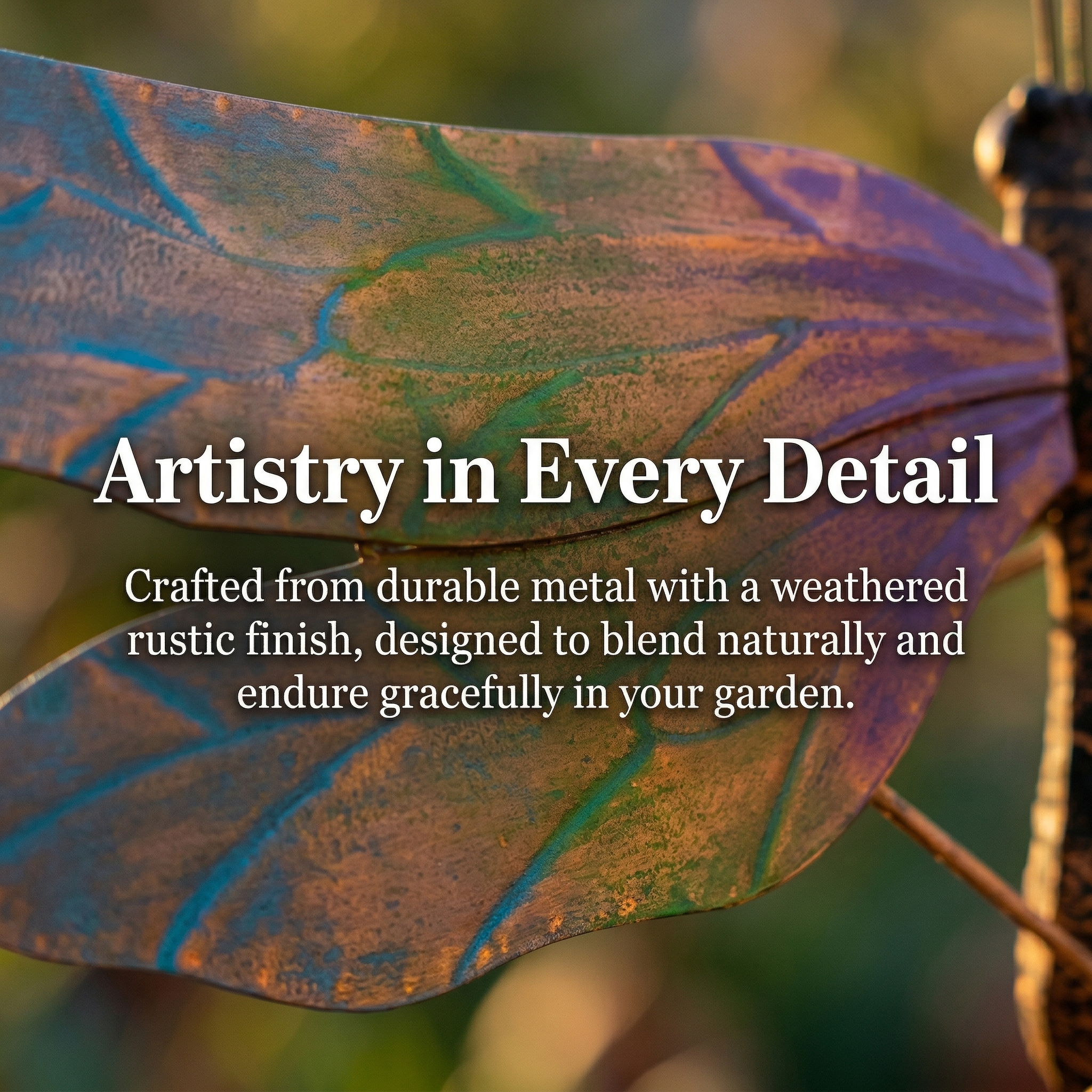 Rustic Dragonfly Kinetic Garden Stake