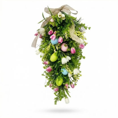 Easter Egg Tulip Teardrop Wreath