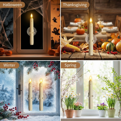Flameless Led Taper Window Candles with Sensor Dusk to Dawn