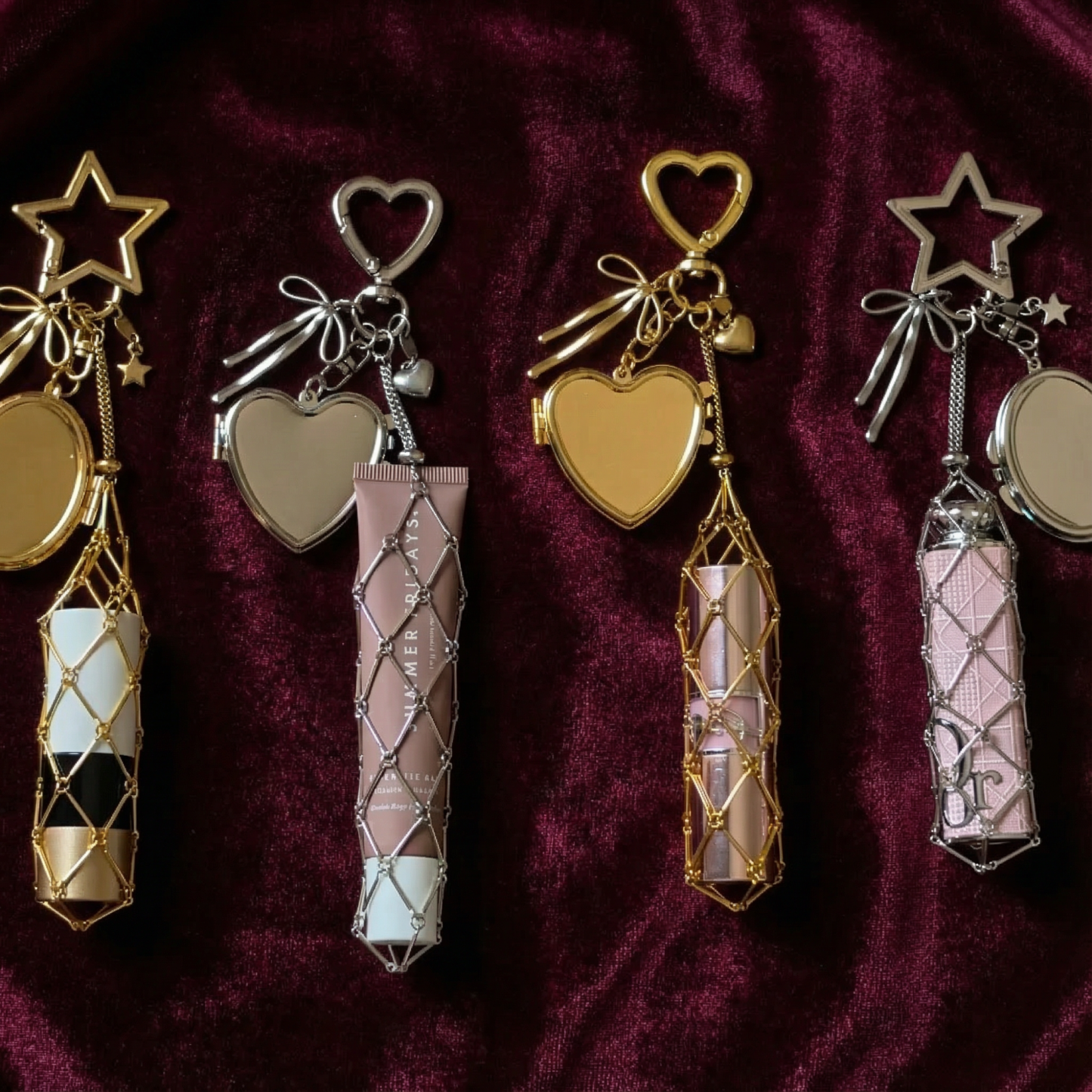 Chic Stainless / Alloy Lip Gloss Holder with Mirror