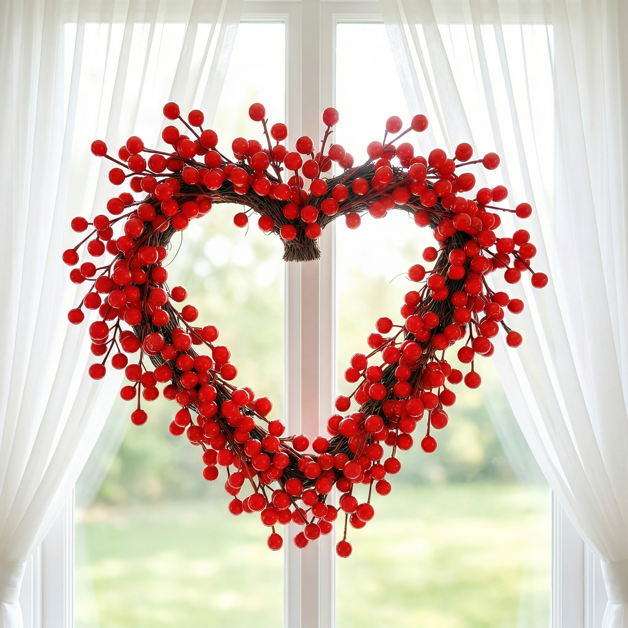Red Berries Heart-Shaped Wreath