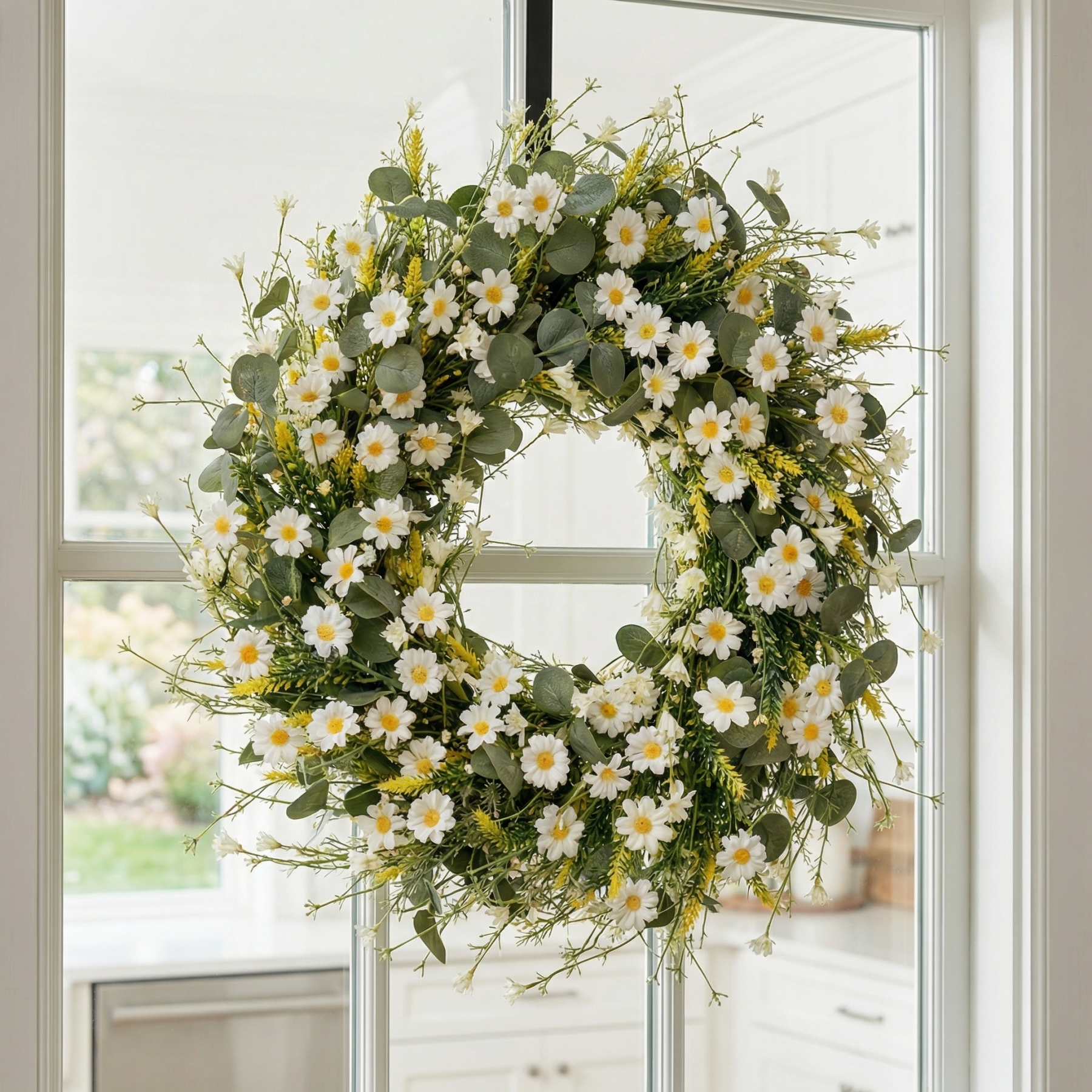 A White Daisy Decorative Wreath