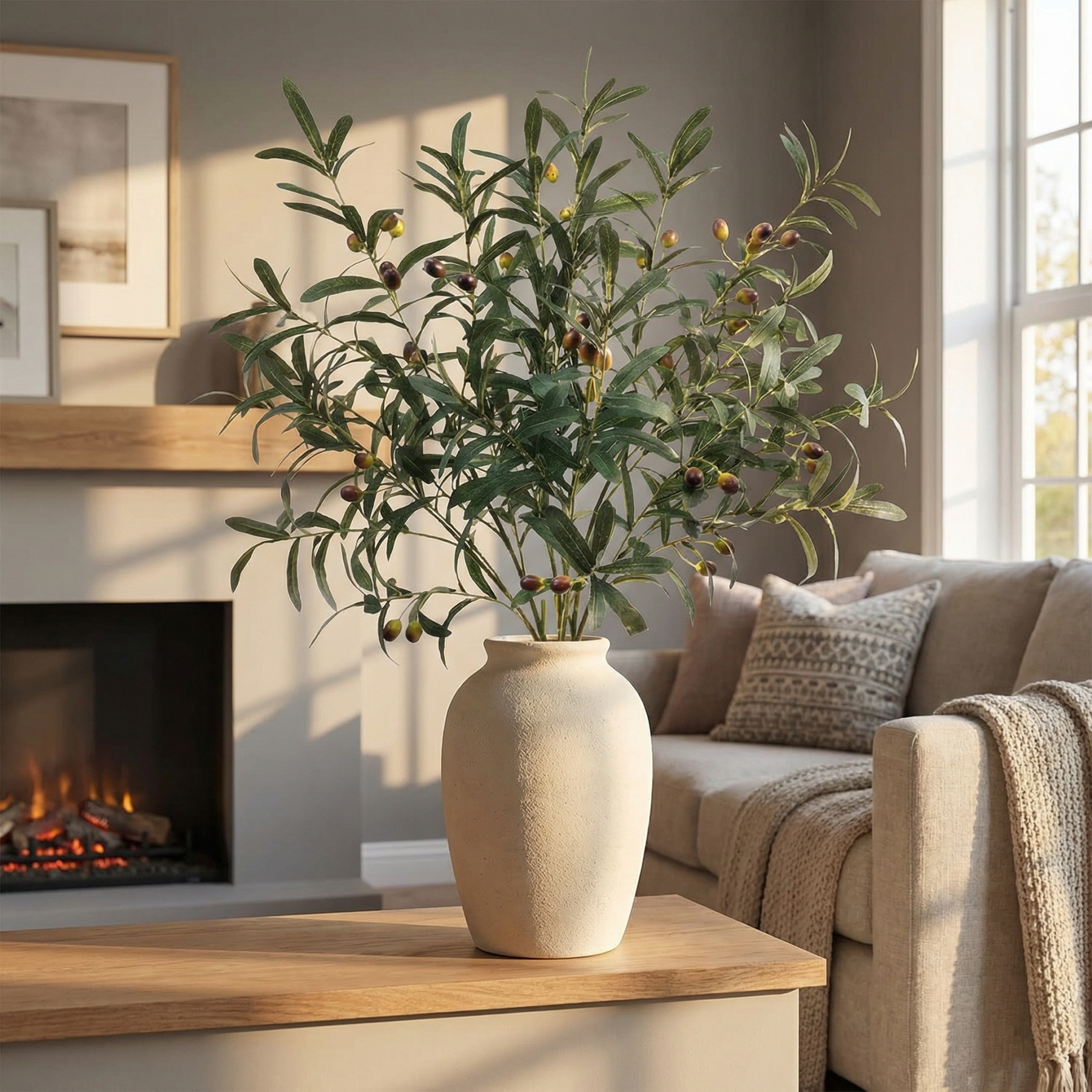 Large Tall Fake Olive Tree Branches