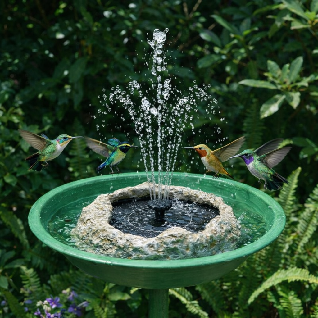 Rock-Style Solar Bird Bath Water Fountain