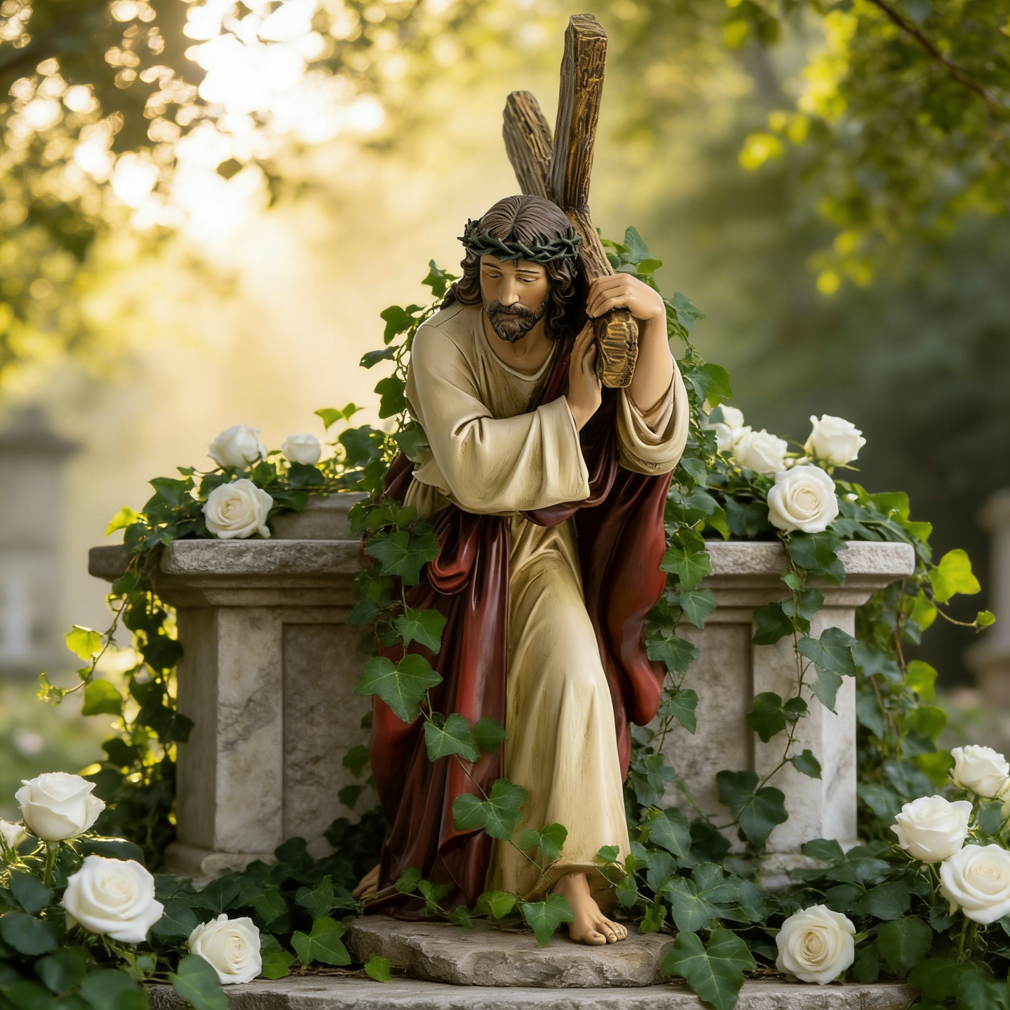 Catholic Jesus Carrying The Cross Statue