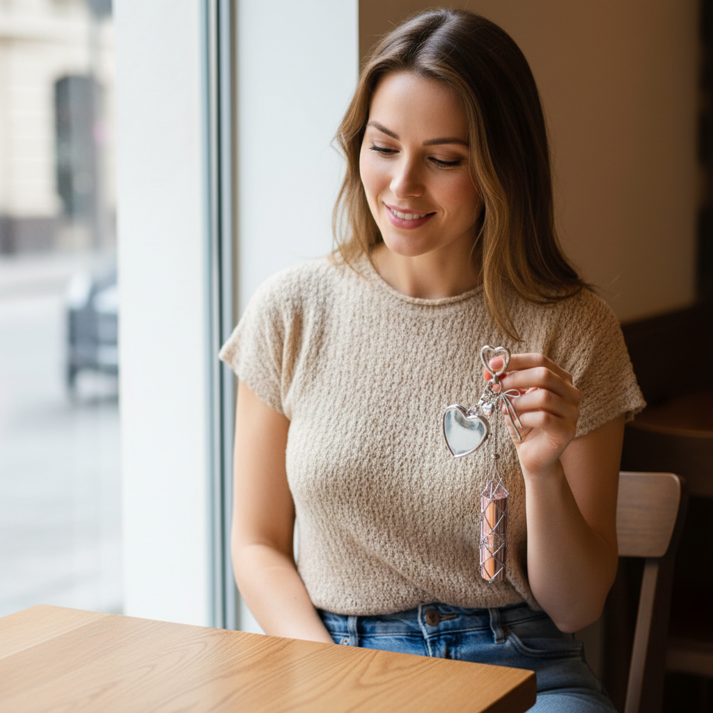 Chic Stainless / Alloy Lip Gloss Holder with Mirror