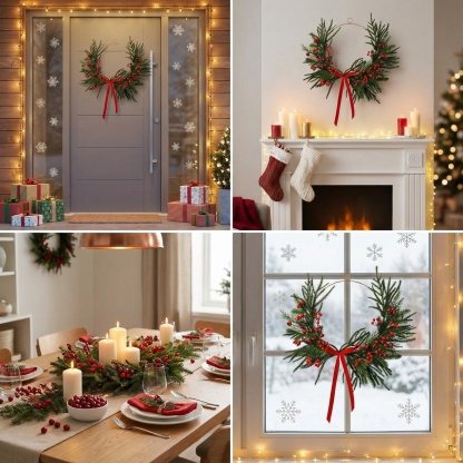12in Asymmetrical Mixed Christmas Wreath