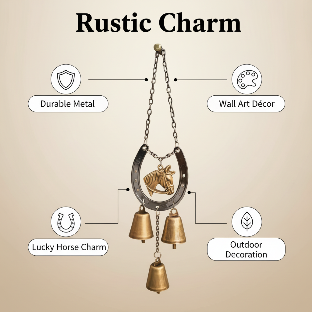 Vintage Iron Horse Hoof Wind Chime