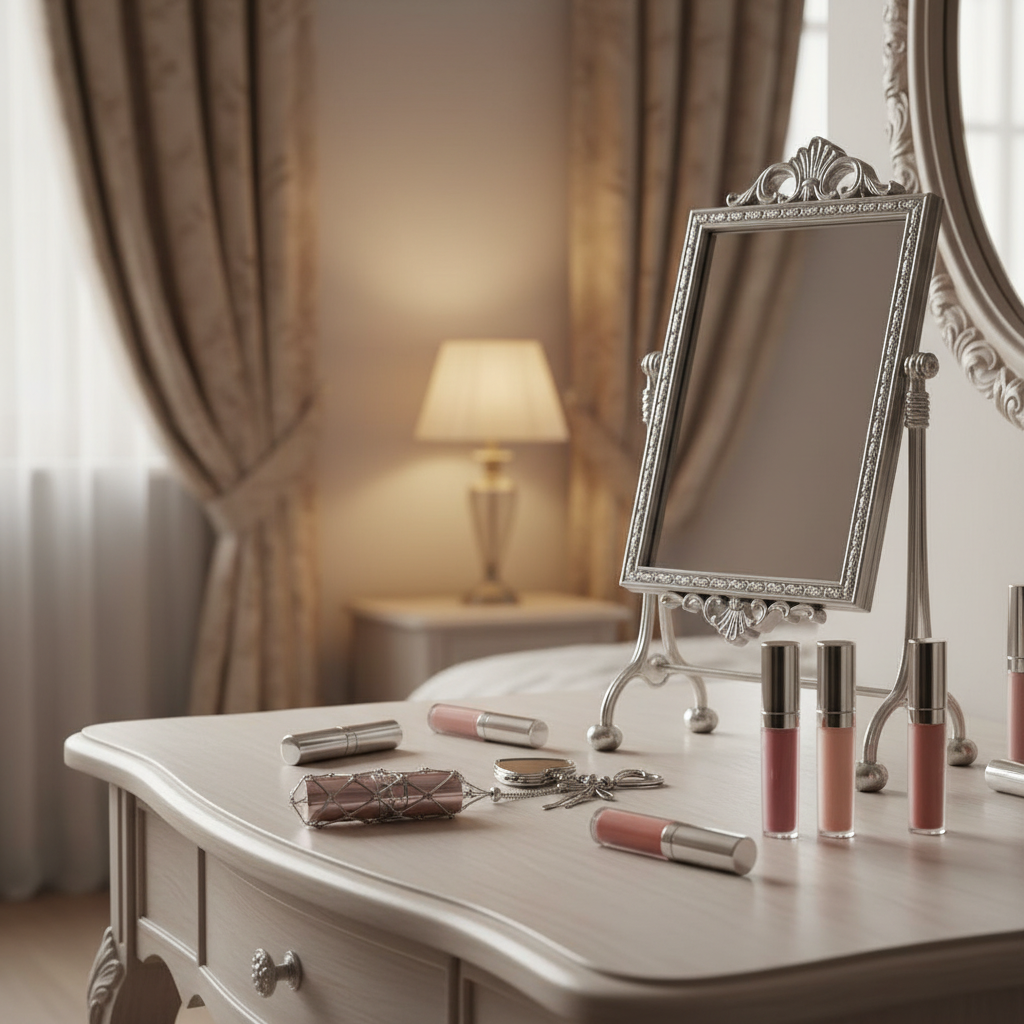 Chic Stainless / Alloy Lip Gloss Holder with Mirror