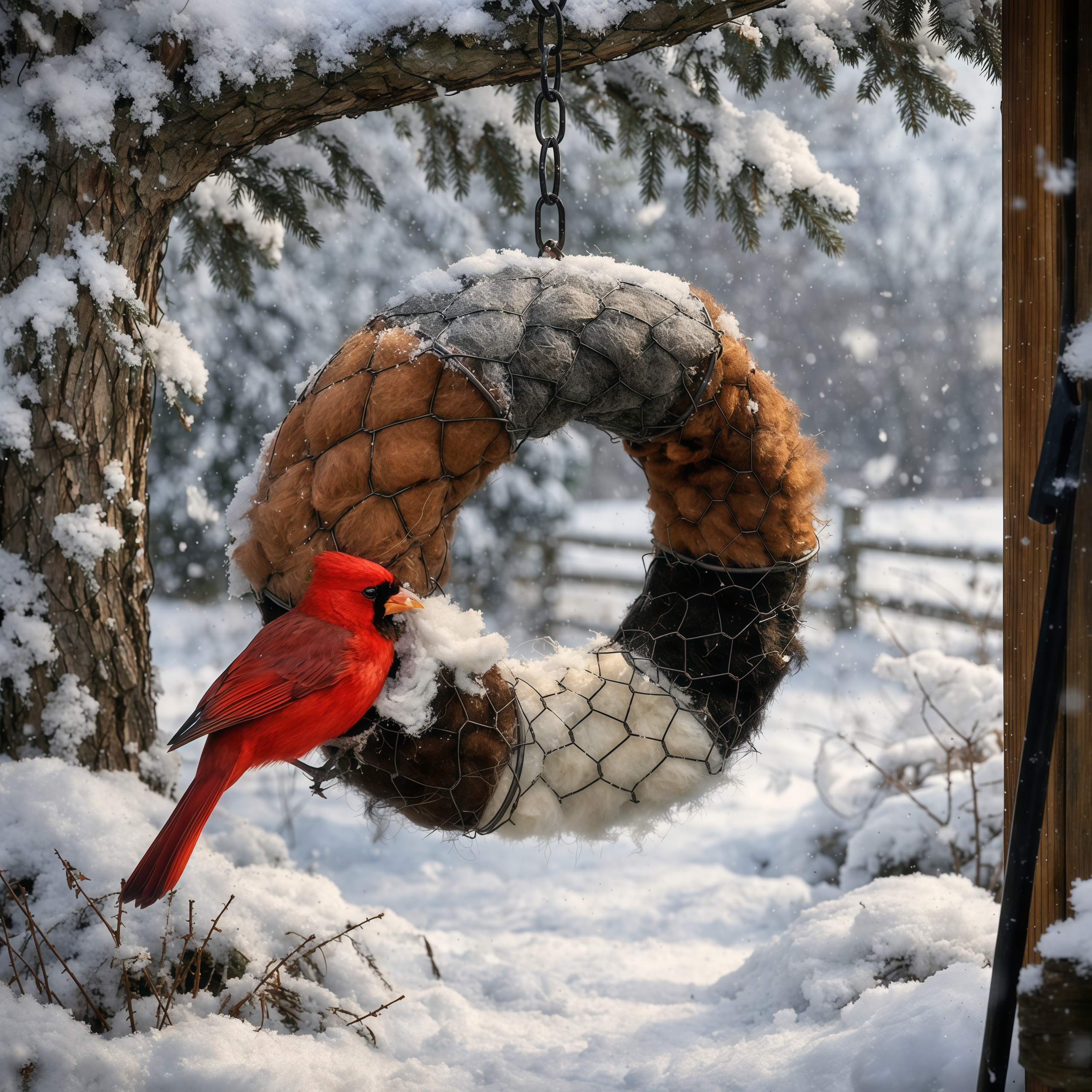 Handmade Alpaca Fiber Bird Nesting Star: Nature-Inspired Yard Art