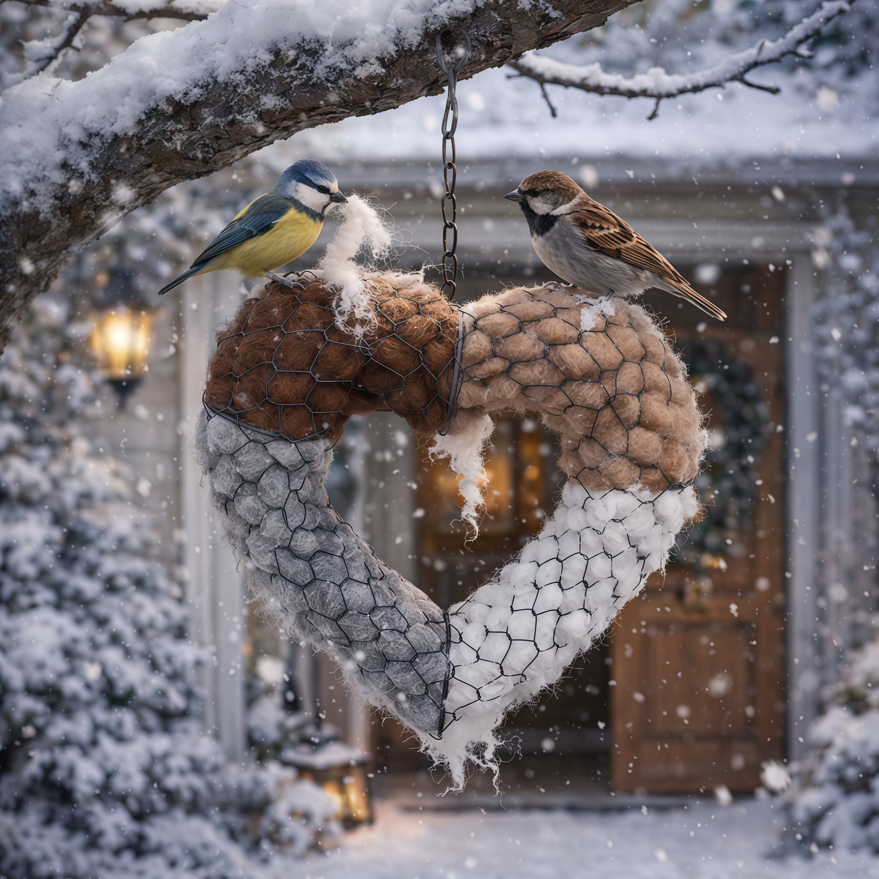 Handmade Alpaca Fiber Bird Nesting Star: Nature-Inspired Yard Art