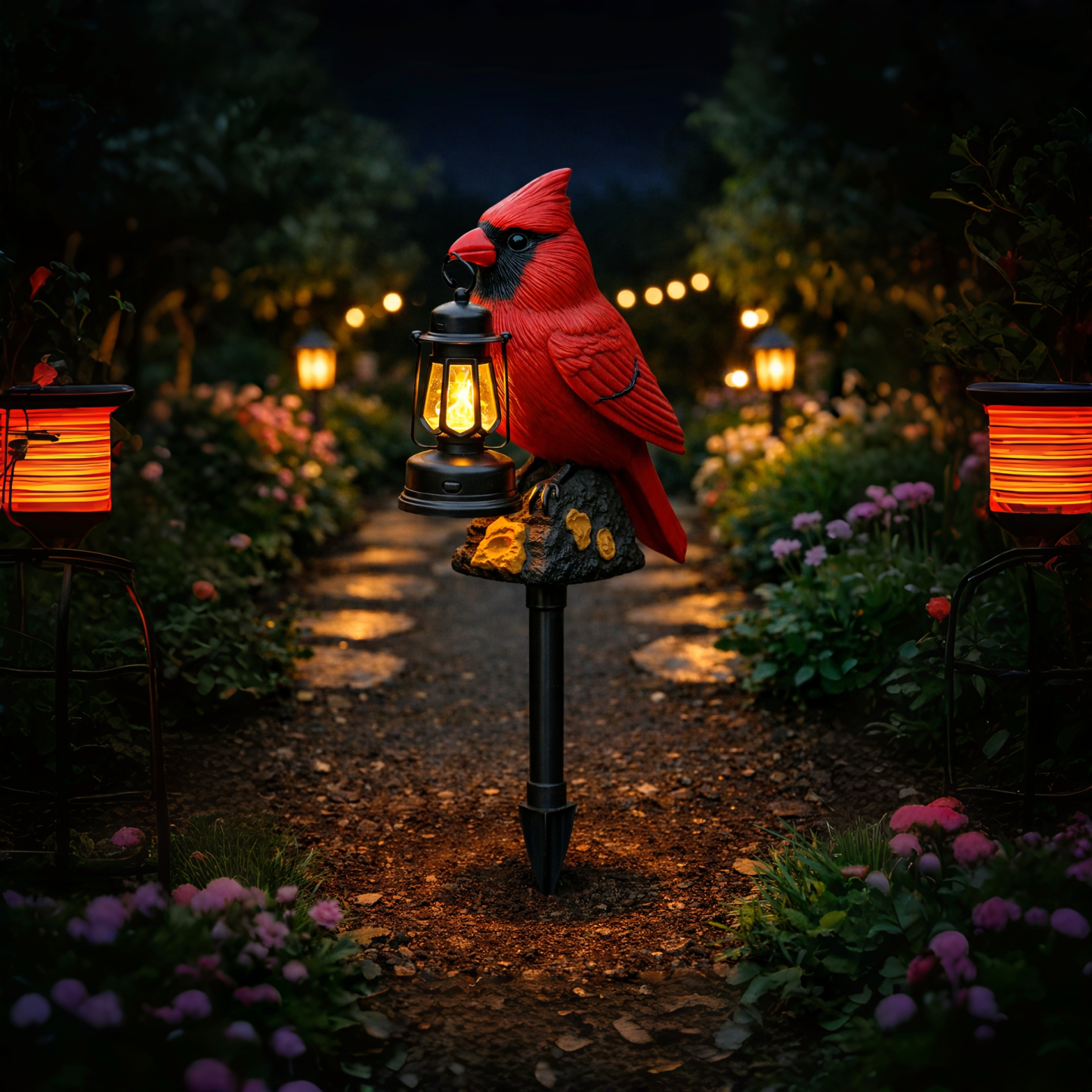 Solar Cardinal Lanterns Ground-Mounted Lights