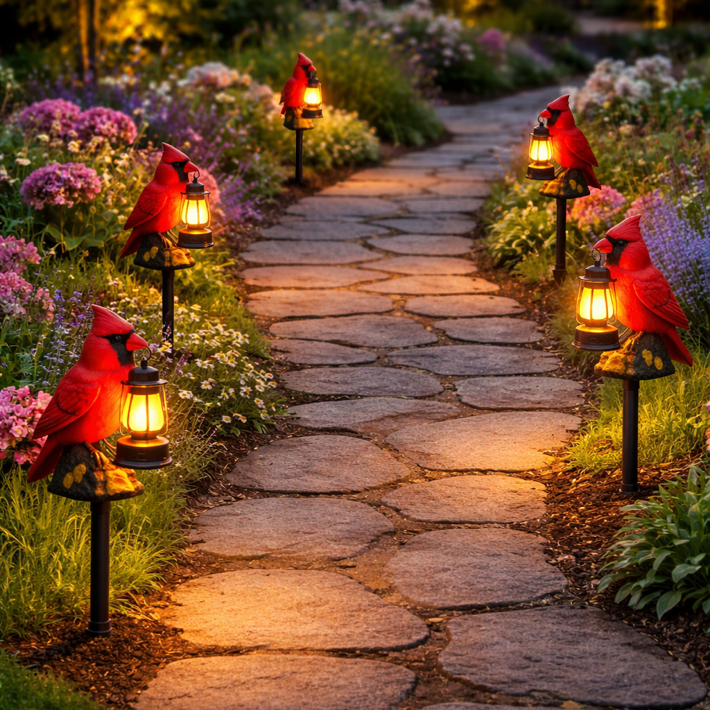 Solar Cardinal Lanterns Ground-Mounted Lights