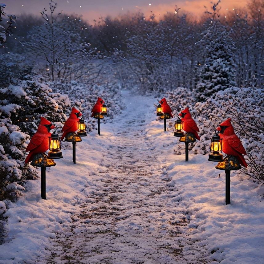 Solar Cardinal Lanterns Ground-Mounted Lights