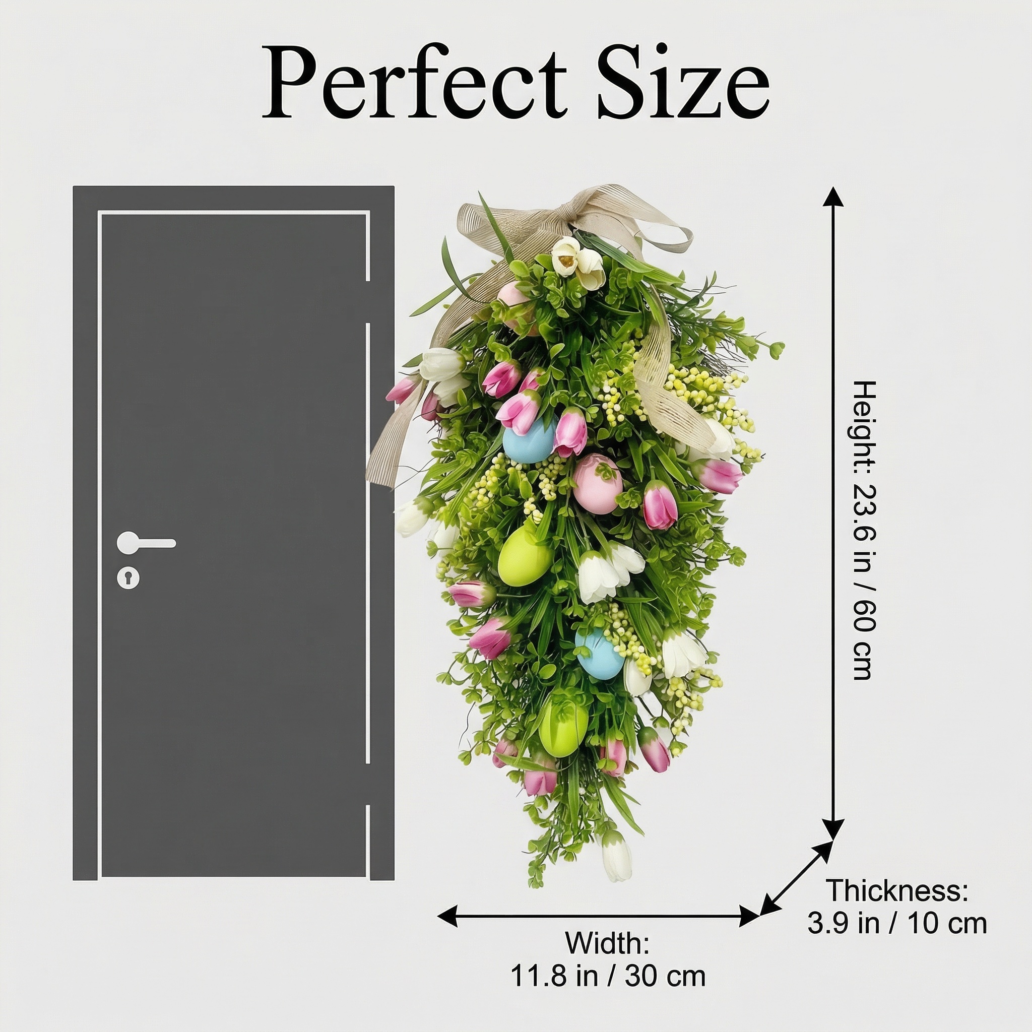 Easter Egg Tulip Teardrop Wreath