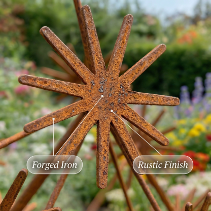 Vintage Iron Sphere Dandelion Garden Sculptures