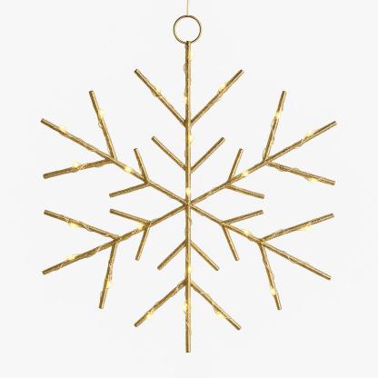 Christmas LED Gold Snowflake Novelty Sculpture with Warm White Twinkle Lights