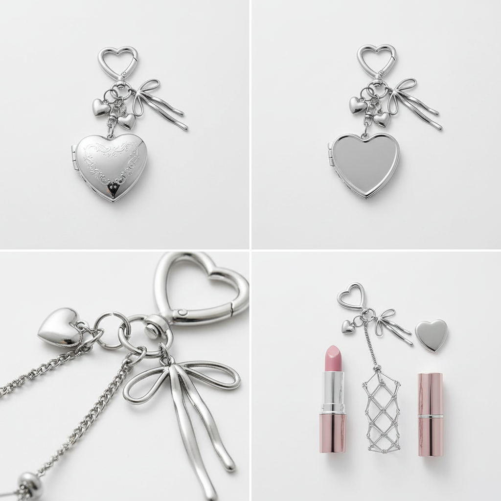 Chic Stainless / Alloy Lip Gloss Holder with Mirror