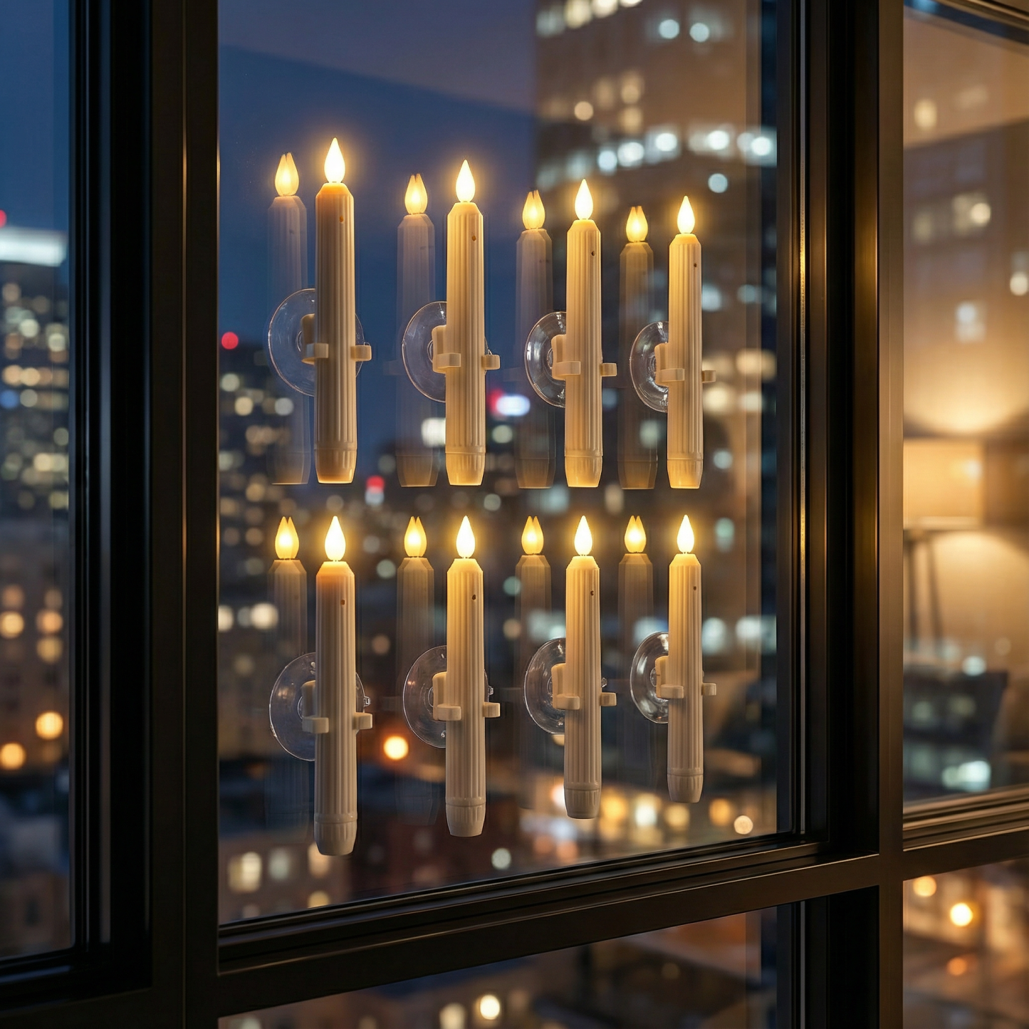 Flameless Led Taper Window Candles with Sensor Dusk to Dawn