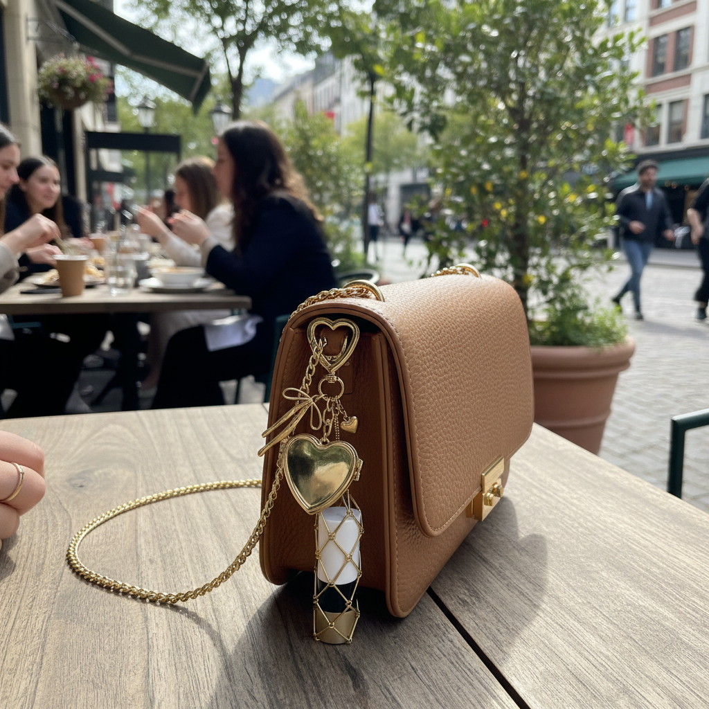 Chic Stainless / Alloy Lip Gloss Holder with Mirror