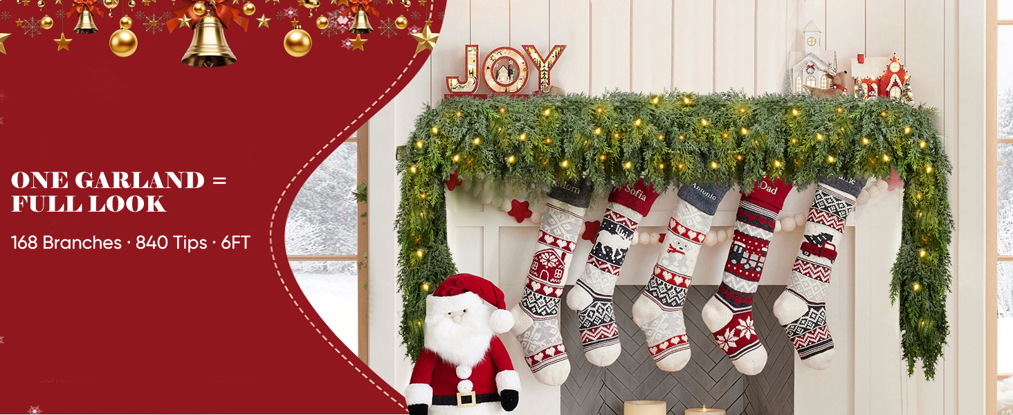 Artificial Cypress Cedar Pine Needles Greenery Seasonal Garland