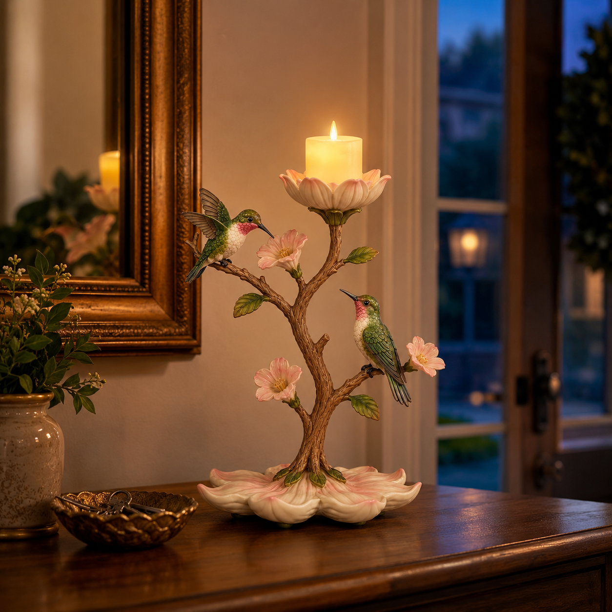 Hummingbird Garden LED Candle Decor