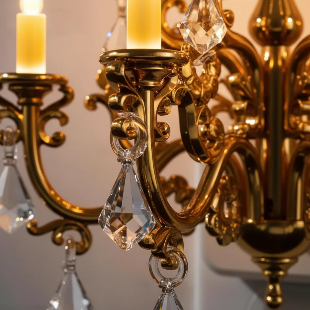 Vintage Crystal Chandelier Plug-in Night Light with Dusk-to-Dawn Light Sensor