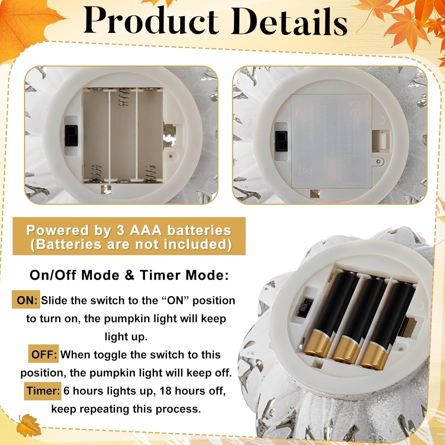 Mercury Glass Light up Pumpkin Decor with Timer