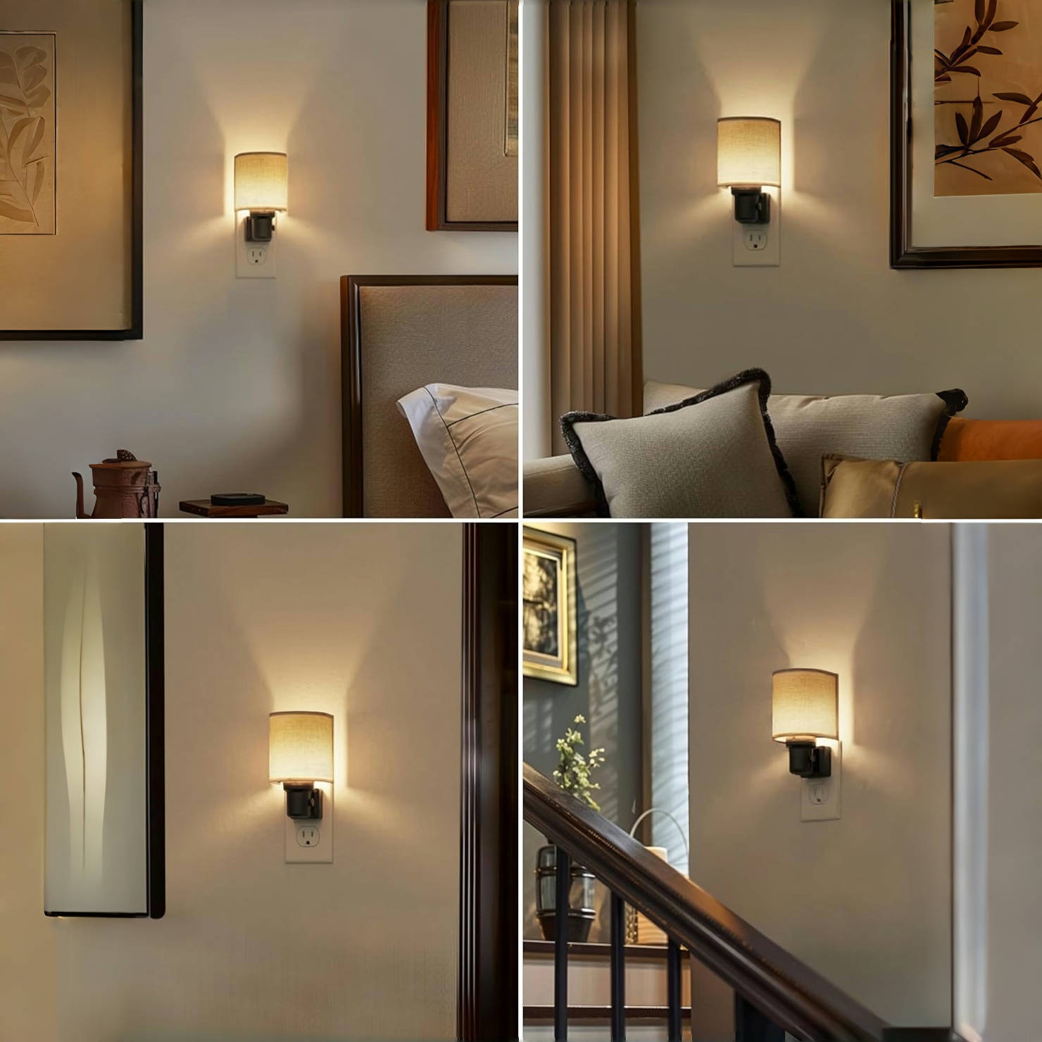 Soft Linen Fabric Sensor Dimmable Warm Nightlight