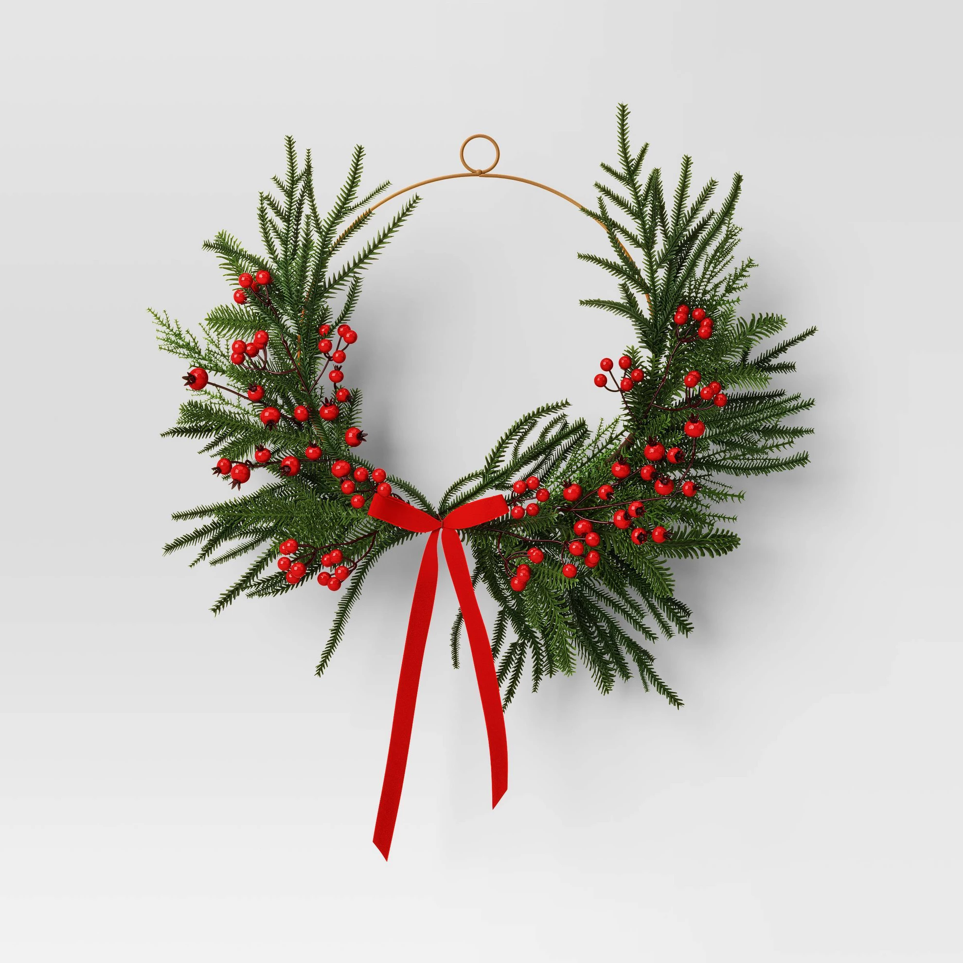 12in Asymmetrical Mixed Christmas Wreath